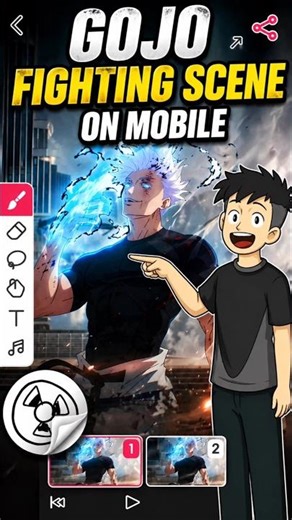 GOJO Fighting Scene on Mobile 🔥 | Rotoscoping Tutorial #anime #shorts #gojo