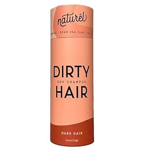 Naturel Dry Shampoo Volumizing Powder for Brown or Dark Hair | Non Aerosol | Made in USA, No Benzene | Vegan, Talc Free, Aluminum Free | Essential Oils | 2.6 oz