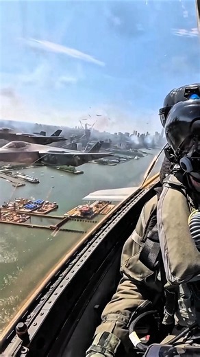 Dutch F-35 Stealth Jet Cockpit View Over NYC 😱 | America 250 2026 #f35 #fighterjet #shorts #usaf