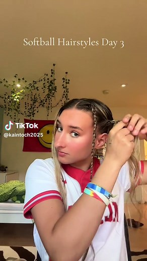 Game Day Softball Hairstyles: Braids and Bows