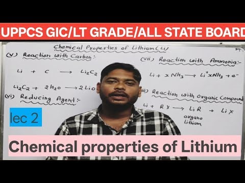 Chemical properties of Lithium ( lec 2) reaction with carbon, Ammonia organic compounds and Reducing