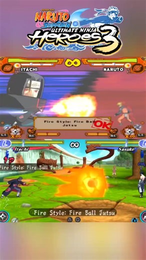 Itachi Fireball Comparison ~ Naruto Ultimate Ninja 5 VS Naruto Ninja Heroes 3