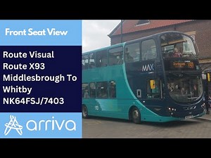 Route Visual: Arriva North East 'MAX' X93 Middlesbrough To Whitby (NK64 FSJ/7403)