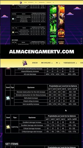 Seed Sphere - Todos los Tipos + Todos Niveles | MU Online
