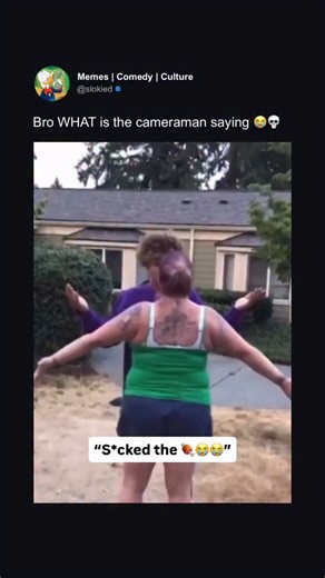 Memes | Comedy | Culture on Instagram: "Follow us (@SLOKIED) or 7 years bad luck 😿 The cameraman saying sus things while recording is wild because he’ll be behind the camera acting like it’s not weird at all, dropping lines like “mmm work that angle” or giggling mid-shot while everyone else is trying to stay focused, and now the whole vibe feels like a mix between a documentary and a deleted scene you weren’t supposed to hear, but somehow the footage still ends up being perfect like bro’s sus a