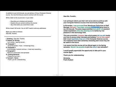IELTS General Writing Task 1 - Semi-formal letters