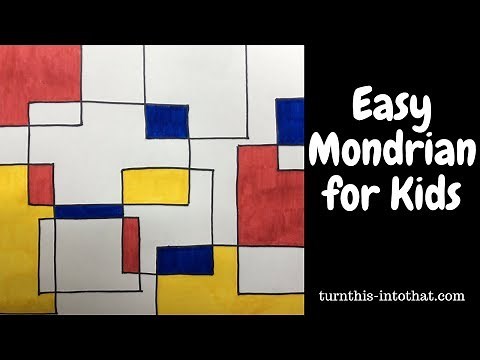 Easy Mondrian Drawing for Kids - Primary Colors Lessons for Kids
