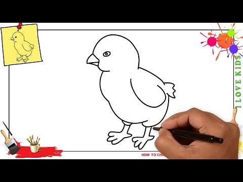 How to draw a chick EASY & SLOWLY step by step for kids, beginners, children