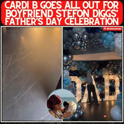 Cardi B spoils Stefon Diggs with extravagant Father’s Day setup 👏🏾 #cardib #stefondiggs #fathersday @elegantly_pink | soseriuzradio