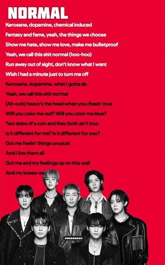 💜BANGTAN (방탄소년단)Normal song lyrics 💜