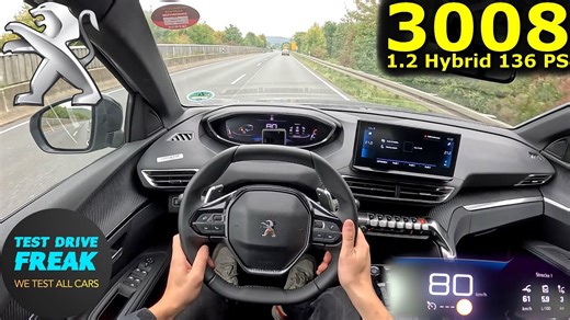 2023 Peugeot 3008 hybrid 136 PS | Country road POV drive with fuel consumption