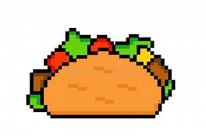 Pixel Taco Icon, 8Bit Taco. Pixel Art Stock Vector - Illustration of play, element: 316248640