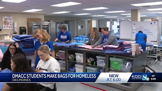 DMACC students create handmade items for Iowa's homeless