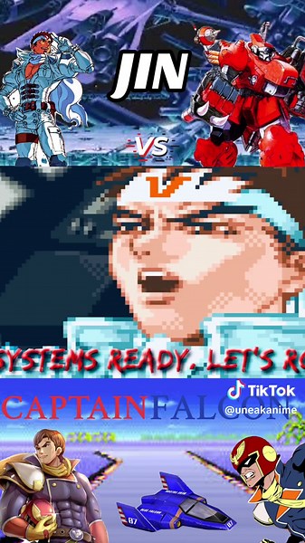 J I N VS CAPTAIN FALCON #captainfalcon #fzero #cyberbotsfullmetalmadness #cyberbot #jinsaotome #capcom
