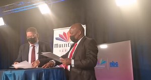 NBC/MULTICHOICE PROJECT LAUNCH | nbc Director General Stanley Similo and Multi-Choice Namibia Managing Director Roger Gertze sign agreement that will enable Namibian filmmakers to produce authentic Namibian stories. | NBC Digital News