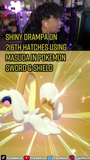 Masuda method has been treating us really well on Pokemon Sword & Shield! Shiny Drampa showed up on Egg.216! #shinypokeon #shinypokemonreaction #pokemonswordandshield #pokehitter #gamingontiktok