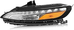 DRL Headlight Assembly Replacement for 2014-2018 Jeep Cherokee Parking Light Turn Signal OE Style Chrome Bumper Lamps Left Driver Side