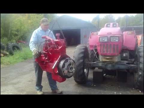IH 444 Engine rebuild part 7, into the tractor and first start