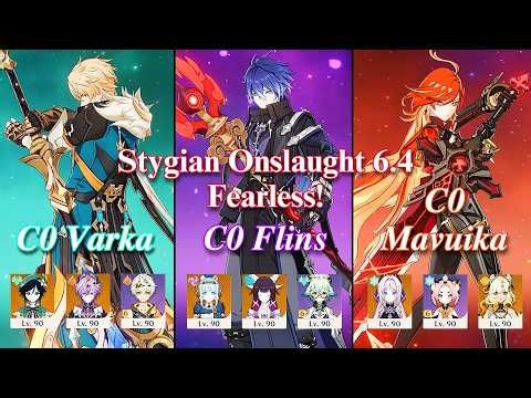 NEW Stygian Onslaught 6.4! | C0 Varka x C0 Flins x C0 Mavuika | Fearless Mode | Genshin Impact