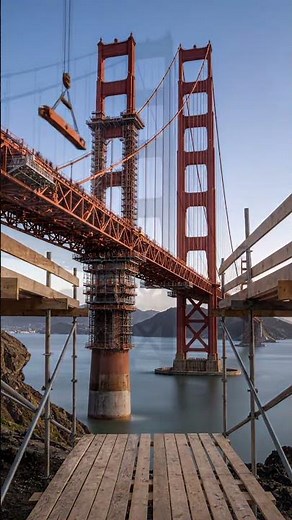 4 Years of Bridge Construction in 8 Seconds | Golden Gate