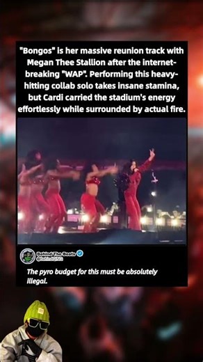 Performing "Bongos" Solo With Insane Pyro #HipHop #LiveMusic #LivePerformance #CardiB #BongosLive