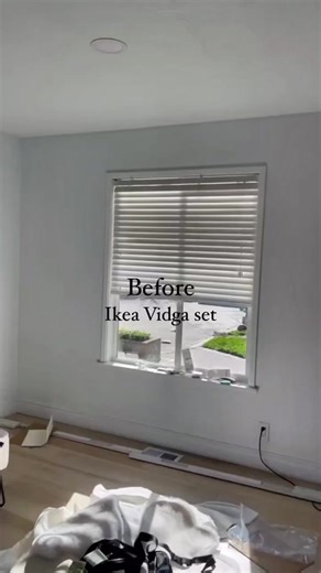 We brought the DRAMA ✨ These babies added privacy and a touch of lux. We went with the @ikea Vidga tracks to add height to our room and also budget friendly when you have the amount of space we have. #beforeandafter #homerenovation #homerenovationproject #interiordesign #homesweethome #foryoupage #fyp #diyhomedecor #buildingourhome