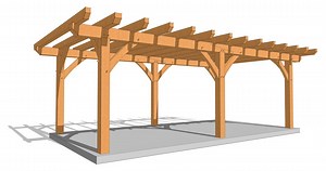 12x24 Timber Frame Pergola Plan