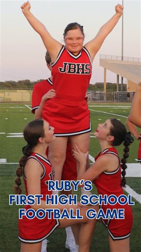 Ruby's Rainbow- Liz Plachta on Instagram: "Ruby’s very first high school football game and she absolutely ROCKED it!! ❤️ We were all cheering so loud, and she was over the moon that Uncle Greg came out to see her!! ❤️ Watching her out there was just the sweetest… and can we talk about that cartwheel?! She’s been practicing so hard and it’s paying off!! ❤️凉 So proud of our girl!! #downsyndromerocks #rubysrainbow"