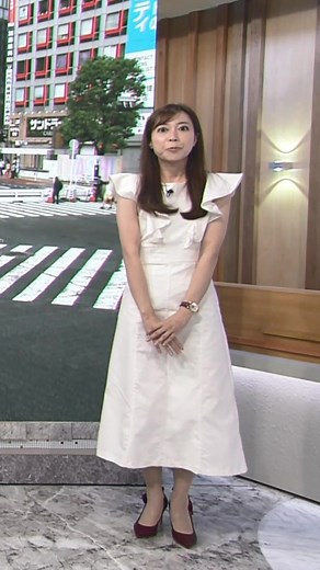 ラッフルショルダーワンピース【平出真有】#気象キャスター #気象予報士 #お天気お姉さん #ファッションコーデ #平出真有