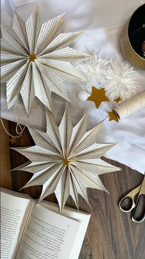 DIY Papierstern in 5 Minuten für unter 1 Euro aus Buchseiten. 🌟⭐️🌟#lifestyle