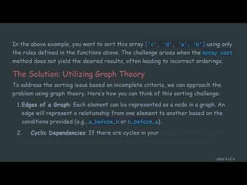 How to Sort Based on Incomplete Criteria in JavaScript: A Graph Approach