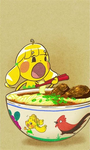 Noodsly Food Art Vlog 🍲✍️ Animated Character Eating Ramen iPad Drawing