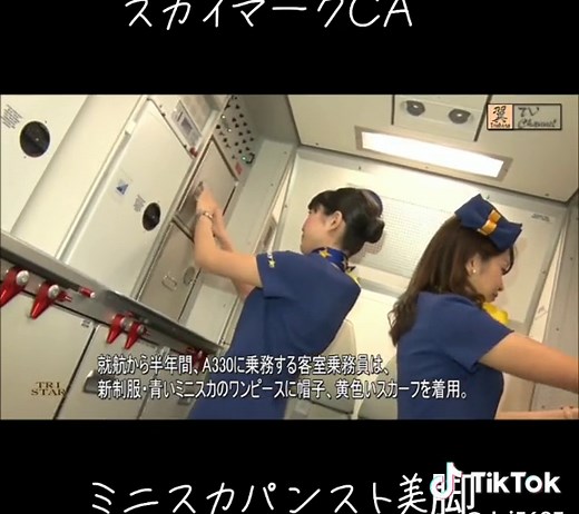 スカイマークCAの美脚とミニスカート特集