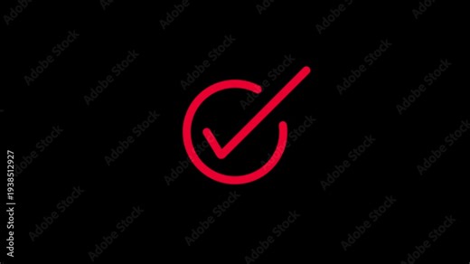 Check mark animation. check mark animation motion. Animated tick mark icon with circle loading animated on a black background approved 4 video