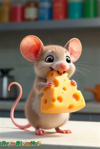 Cute Mouse Eating Cheese | Funny Cartoon for Kids