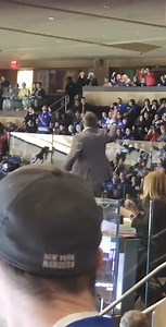 A closer look at Alex Ovechkin taunting the New York Rangers fans after they chanted "Ovi sucks". 🫡😁 Backstrom and Irwin are entertained, too. 🤣 #Caps https://t.co/h0nK5yb0e5 ( 🎥 @manduhrosdg) | Washington Capitals Loyal Fans