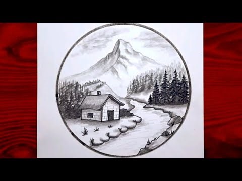 Easy Landscape Drawing for Beginners | Simple Pencil Drawing Tutorial Step by Step
