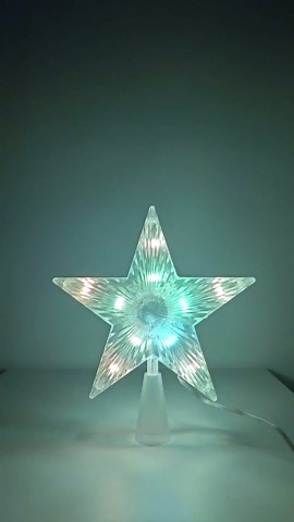 Smart Christmas Tree Topper Star, 7.5" 10 LEDs Christmas Tree Topper with Remote,USB-Powered Color Changing