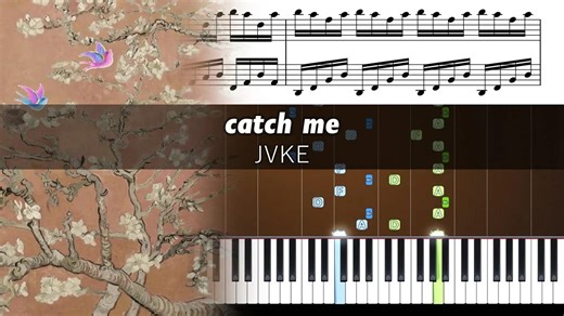 JVKE - catch me - Accurate Piano Tutorial with Sheet Music_0236