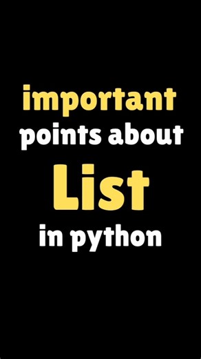 important points about lists #python