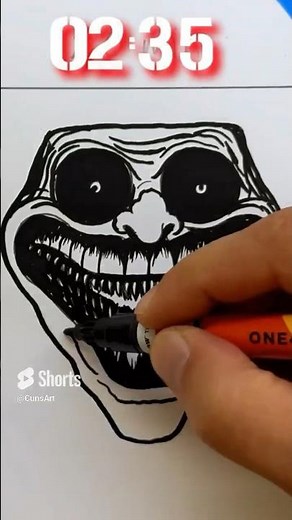 Drawing Troll Face in 20 min | dibujo a trollface en 20 minutos #memes #trollface #cunsart