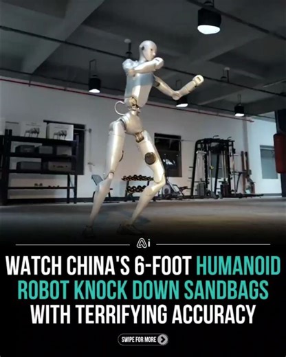 AI researches | AI on Instagram: "Unitree Robotics just dropped new training footage of its latest humanoid, the H2, and it’s a big leap. The nearly six foot robot throws flying kicks, lands backflips, and slams sandbags with control that looks closer to an athlete than a machine. Under the hood, H2 packs 31 degrees of freedom with joints pushing up to 360 Nm of torque, all coordinated by motion control software built for balance and precision. What really matters is what comes next. H2 adds dex