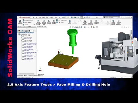 SolidWorks CAM : Face Milling & Drilling Hole
