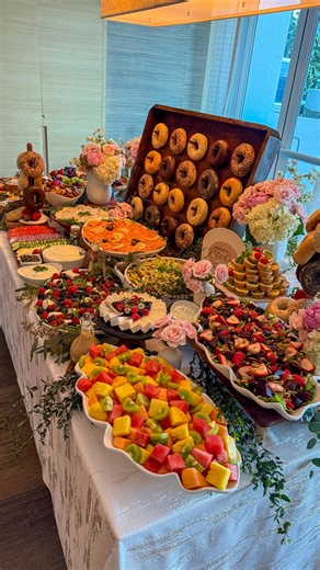 A table overflowing with love for the sweetest bride 🫶🏼 Congratulations Emily! 💍 #kamperskitchen #bridalshower #bride #bridetobe #catering | Kamper’s Kitchen