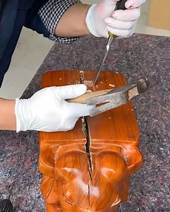 An impressive wooden elephant repair! | Nifty & Thrifty