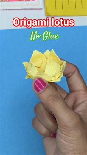 Easy Origami Lotus Flower Tutorial - No Glue Required! (Paper Crafts) #origami #papercraft #diy