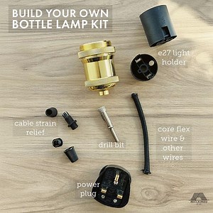 DIY Bottle Lamp Kit, E27 Lamp Holder, Edison Lamp, Diamond Drill Bit, Lamp Parts, Core Flex, Re-purpose Bottles, Free Instructions PDF - Etsy UK