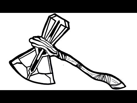 (Fácil) Como dibujar al Stormbreaker (Rompe tormentas) de Thor paso a paso