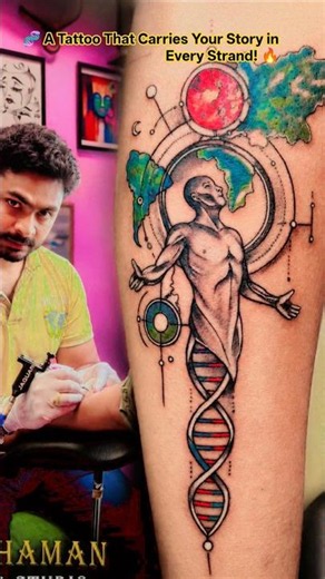 Title:🧬 DNA Tattoo Design | Unique Tattoo Art 🔥 #shorts
