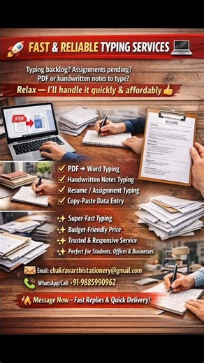contact us #chakravarthistationery #stationery #typing #assignment #pdf #pdftoword #typingservice